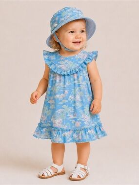 Janie and Jack dress and reversible hat